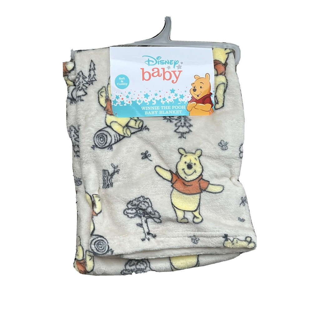 Disney Baby Winnie the Pooh Infant Blanket Honey Bee Tree Lightweight Plush New